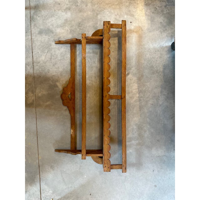 Rustic Late 19th Century Antique Grain Painted Plate Shelf For Sale - Image 3 of 12