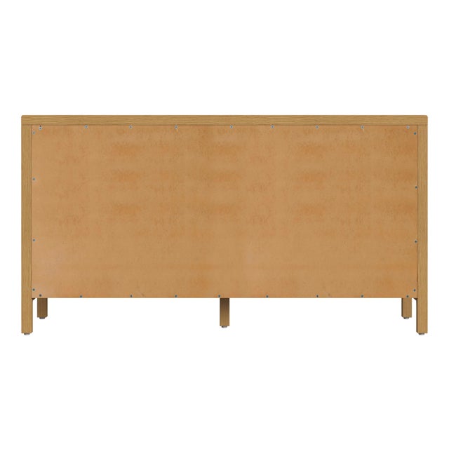 Mendel 60 in. W Rectangular Wood 6 Drawer Dresser, Light Oak For Sale In Chicago - Image 6 of 8