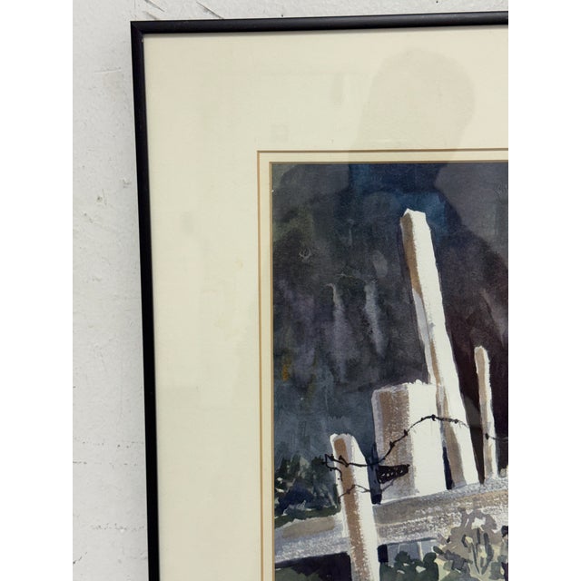Boho Chic Ann Cunningham Calla Lillies Framed Watercolor, Circa 1997 For Sale - Image 3 of 11