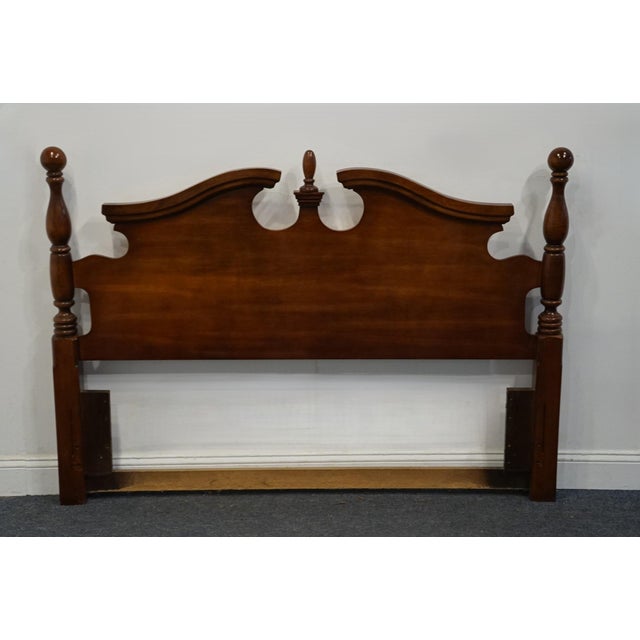Traditional High End Solid Cherry Traditional Style Queen Size Pediment Headboard 828-957-410 For Sale - Image 3 of 6
