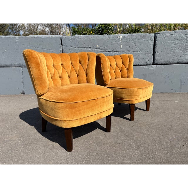 Mustard 1940s Pair of Lounge Chairs Attributed to Otto Schultz for Jio Mobler For Sale - Image 8 of 10