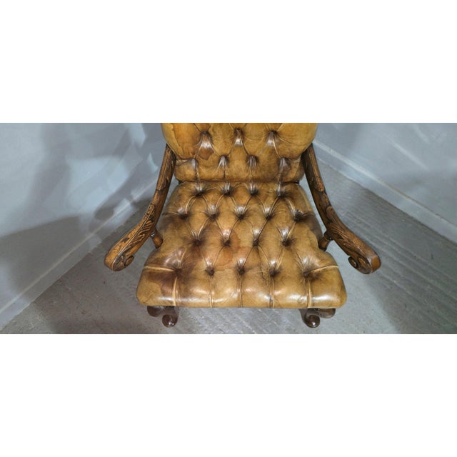 Wood William and Mary Revival Walnut Library Chair, 1880 For Sale - Image 7 of 17