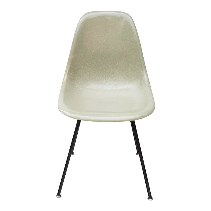Herman Miller Eames Side Shell Chair in Seafoam Light on Black H