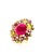 Bochic “Orient” Vintage Natural Ruby, Diamond & Multi Sapphire Ring Set In 18K Gold & Silver Natural Center Ruby 9.00...