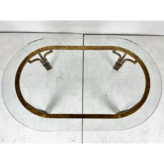 Gold Vintage Gilt Gold Faux Bamboo Coffee Table For Sale - Image 8 of 10