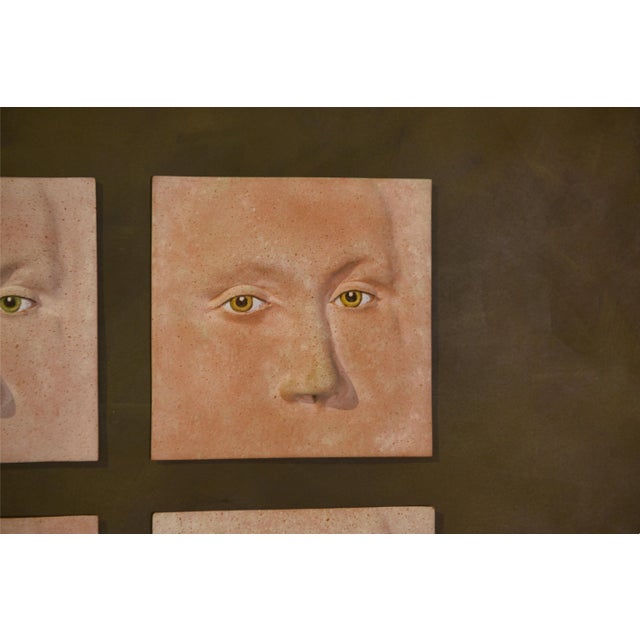 Rafazzi, Ceramic Painting with Four Faces, 2000s, Paint & Canvas For Sale - Image 8 of 9