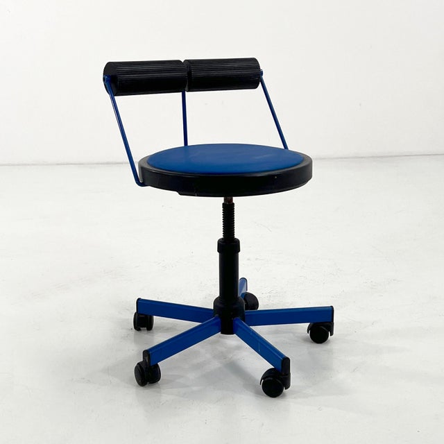 Adjustable Blue Desk Chair from Bieffeplast, 1980s For Sale - Image 11 of 11