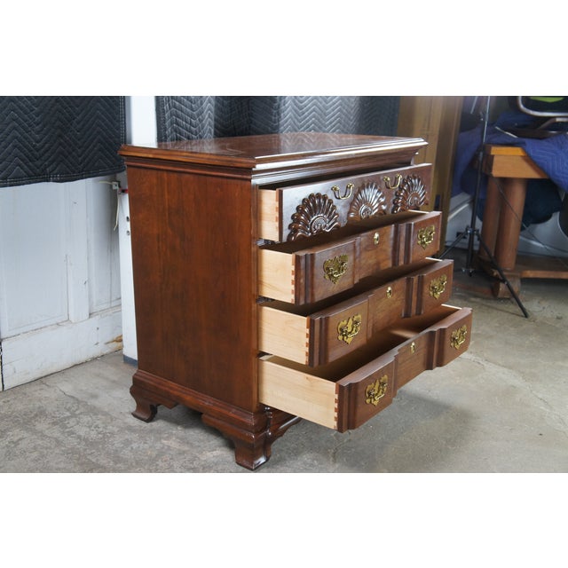 Harden Furniture Vintage Harden Georgian Style Solid Cherry Goddard Block Front Chest of Drawers For Sale - Image 4 of 12
