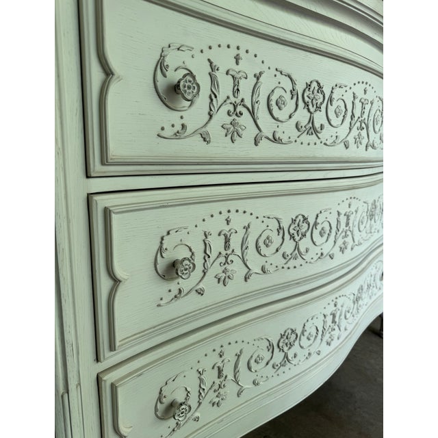 2020s Jonathan Charles Stratus Hand-Carved Floral Serpentine Dresser For Sale - Image 5 of 12