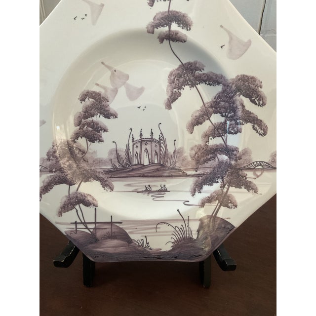 Isis Salad, Dessert or Appetizer Plates, 8” Hand Painted Ceramic - Set of 8 For Sale In Providence - Image 6 of 12