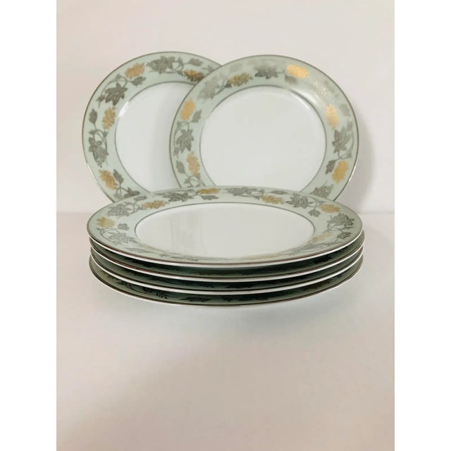 1950s Mid-Century Noritake (5487) Silvine Dinner Plates S-6 For Sale - Image 5 of 5