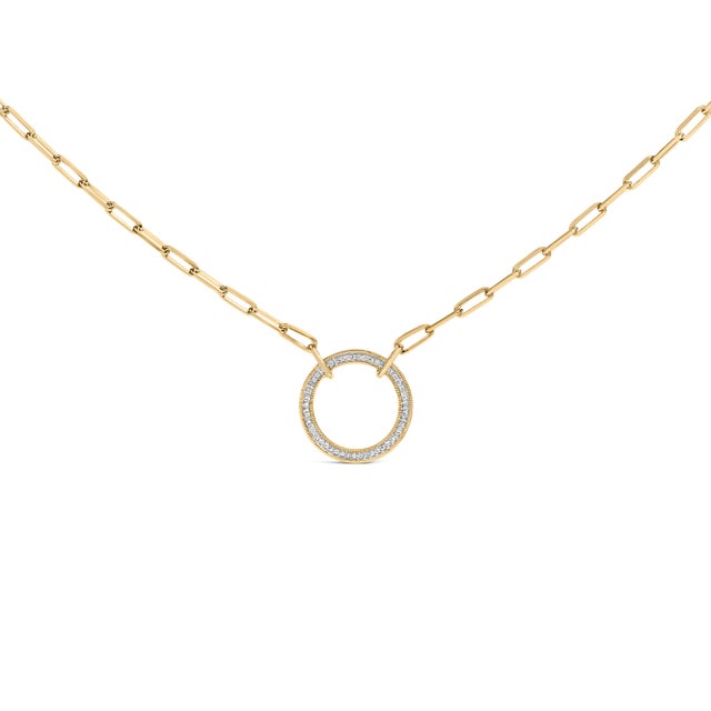 A bright whisper of modern elegance, this necklace marries sculptural simplicity with Old World detail. Elongated,...