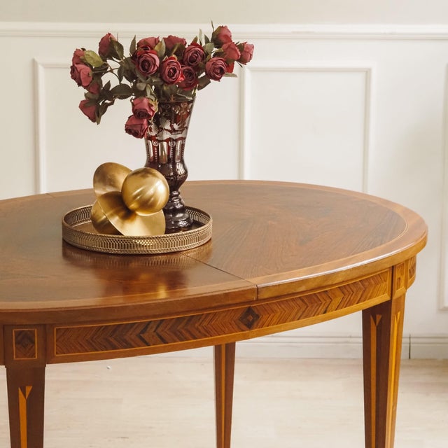 Oval Dining Table with Inlays For Sale - Image 12 of 14