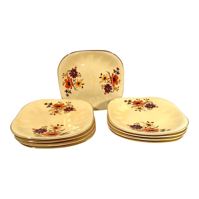 Vintage Limoges China Golden Glow Dessert Plates Set of 9 Chairish