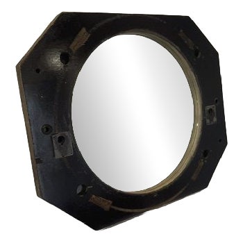 Vintage Industrial Wooden Mirror in Negative Molds, 1950s For Sale