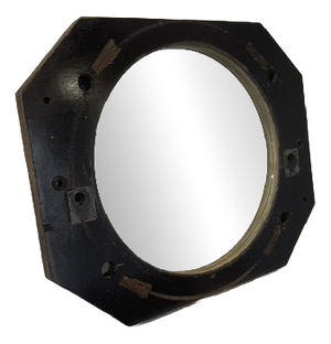 Vintage Industrial Wooden Mirror in Negative Molds, 1950s