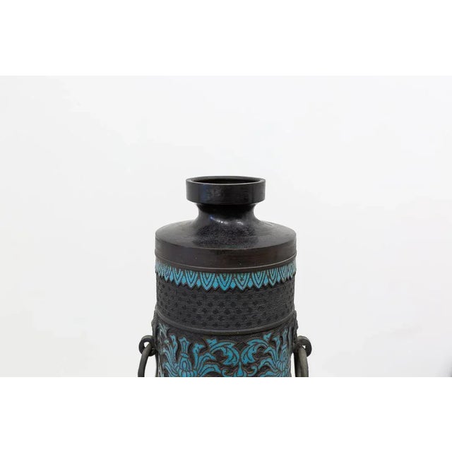 Metal 19th Century Japanese Enameled Bronze Vase For Sale - Image 7 of 9
