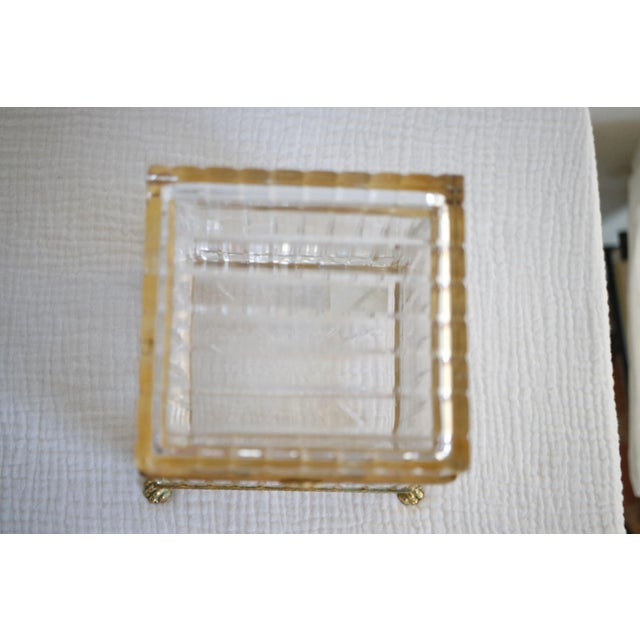 Fabergé Crested 24k Gold Crystal Clawfoot Baccarat Style Box, Signed by Tatiana Fabergé For Sale - Image 13 of 18