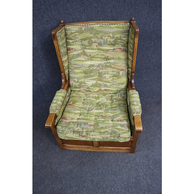 Jacobean Carved Oak Wing Chair Chairish