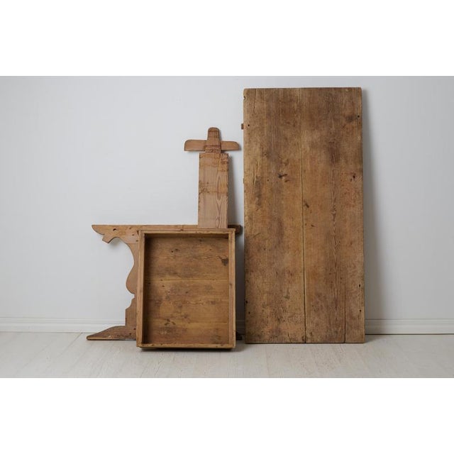 Rustic Folk Art Trestle Dining Table For Sale - Image 9 of 14