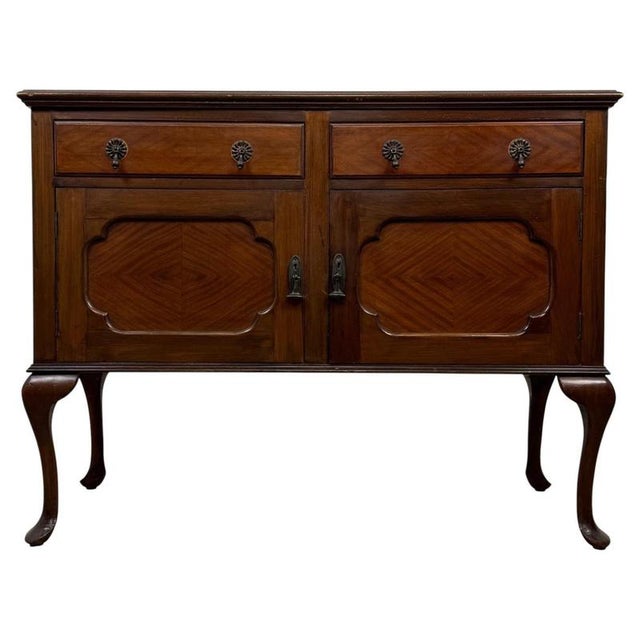 Antique Edwardian English Mahogany Sideboard, 1890s For Sale - Image 13 of 13