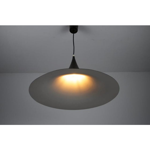 Black Black Round Pendant Lamp from Fog & Mørup, 1970s For Sale - Image 8 of 10
