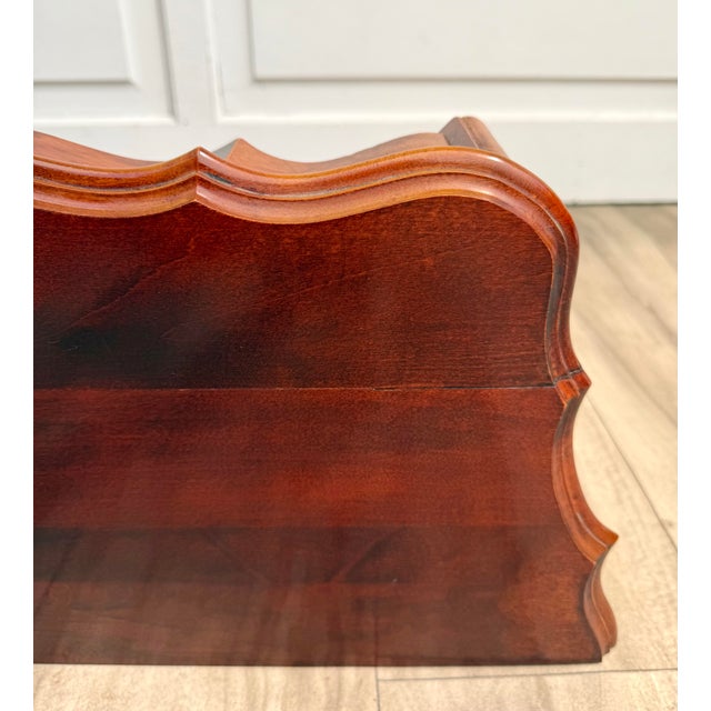 Mid-Century Mahogany Wall-Mounted Scalloped Console Table For Sale - Image 10 of 12