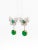Metal 2.5 Carat Cabochon Cut Emerald and Diamond Butterfly Drop Earrings in 18K White For Sale - Image 7 of 8