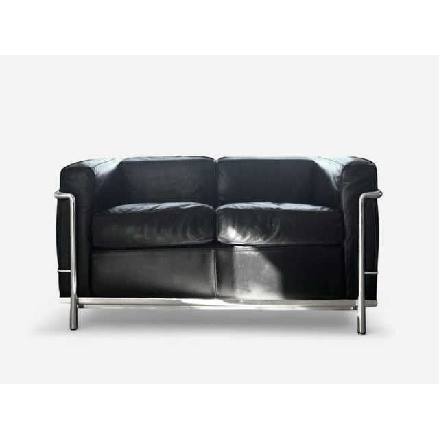 Animal Skin LC2 Two-Seater Sofas by Le Corbusier, Charlotte Perriand & Pierre Jeanneret for Cassina, Set of 2 For Sale - Image 7 of 13