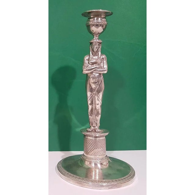 Early-19th Century Silver Candleholders, Set of 2 For Sale - Image 3 of 5