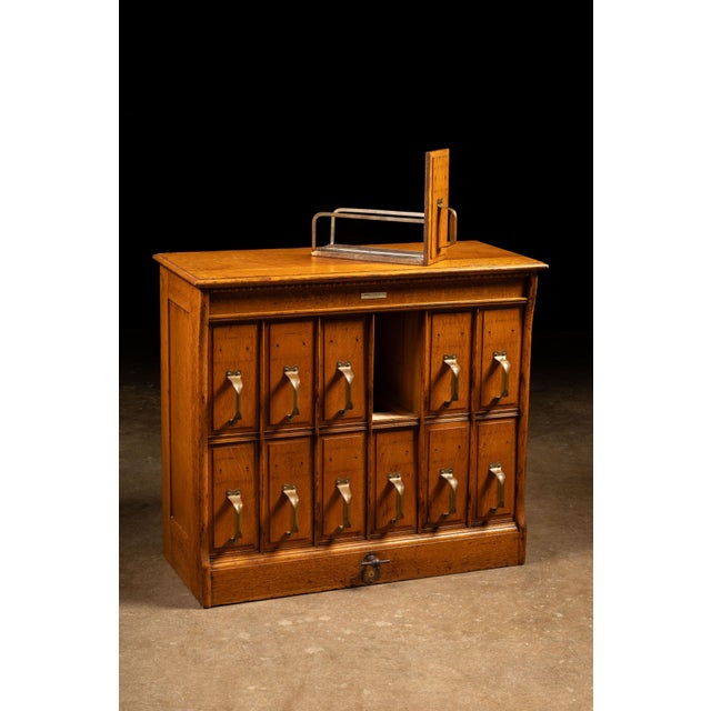 Wood Early 20th Century Y & E Oak Document Filing Cabinet For Sale - Image 7 of 13