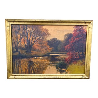 Antique Newcomb Macklin Style Carved Gilt Wood Art Nouveau Frame Large For Sale