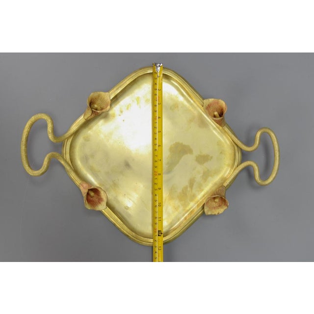 Art Nouveau Bronze Serving Tray with Calla Lilies, Early 20th Century For Sale - Image 15 of 18