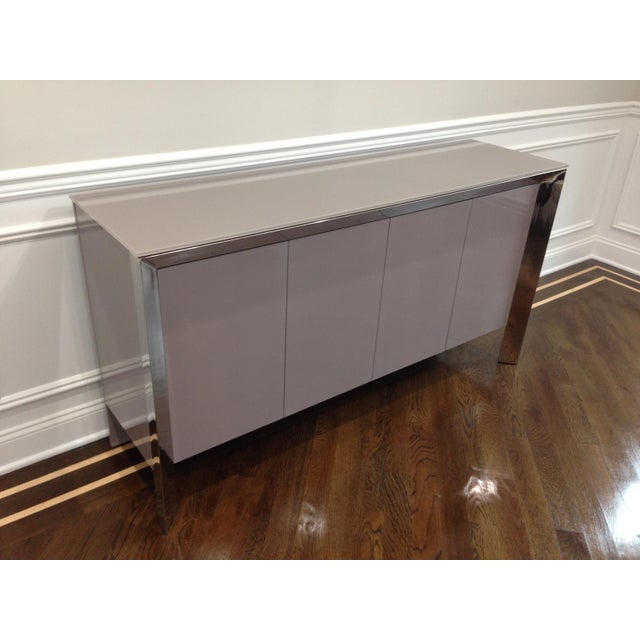 Modern Gray Lacquer Sideboard Chairish