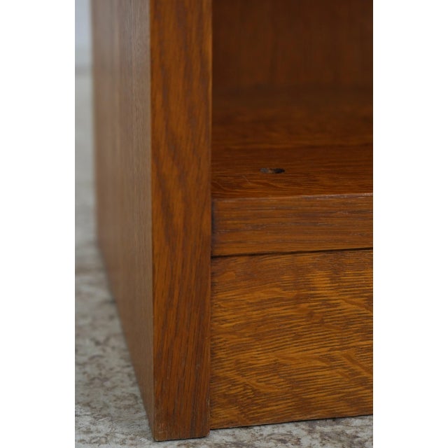Wood Stickley Mission Oak 40 Inch Low Open Bookcase For Sale - Image 7 of 13