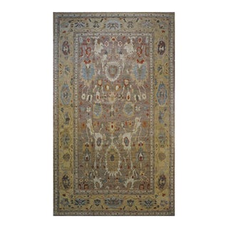 Persian Sultanabad Masters Wool 12 x 18 Tan, Ivory, Rust & Taupe Handmade Area Rug #1140085 For Sale