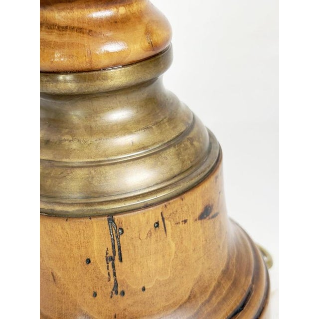 Gold Rustic Wooden Table Lamp, France, 1960s For Sale - Image 8 of 12