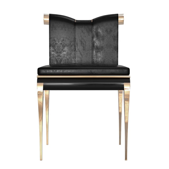 Not Yet Made - Made To Order "Moglie" Chair With Bronze and Exclusive Accessory, Hand-Crafted For Sale - Image 5 of 12