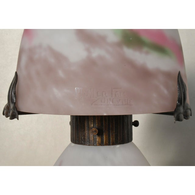 French Art Deco Mushroom Table Lamp by Muller Freres - 1920s France For Sale - Image 6 of 9