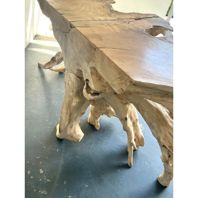 Vintage Boho Natural Root Console Table For Sale - Image 9 of 10
