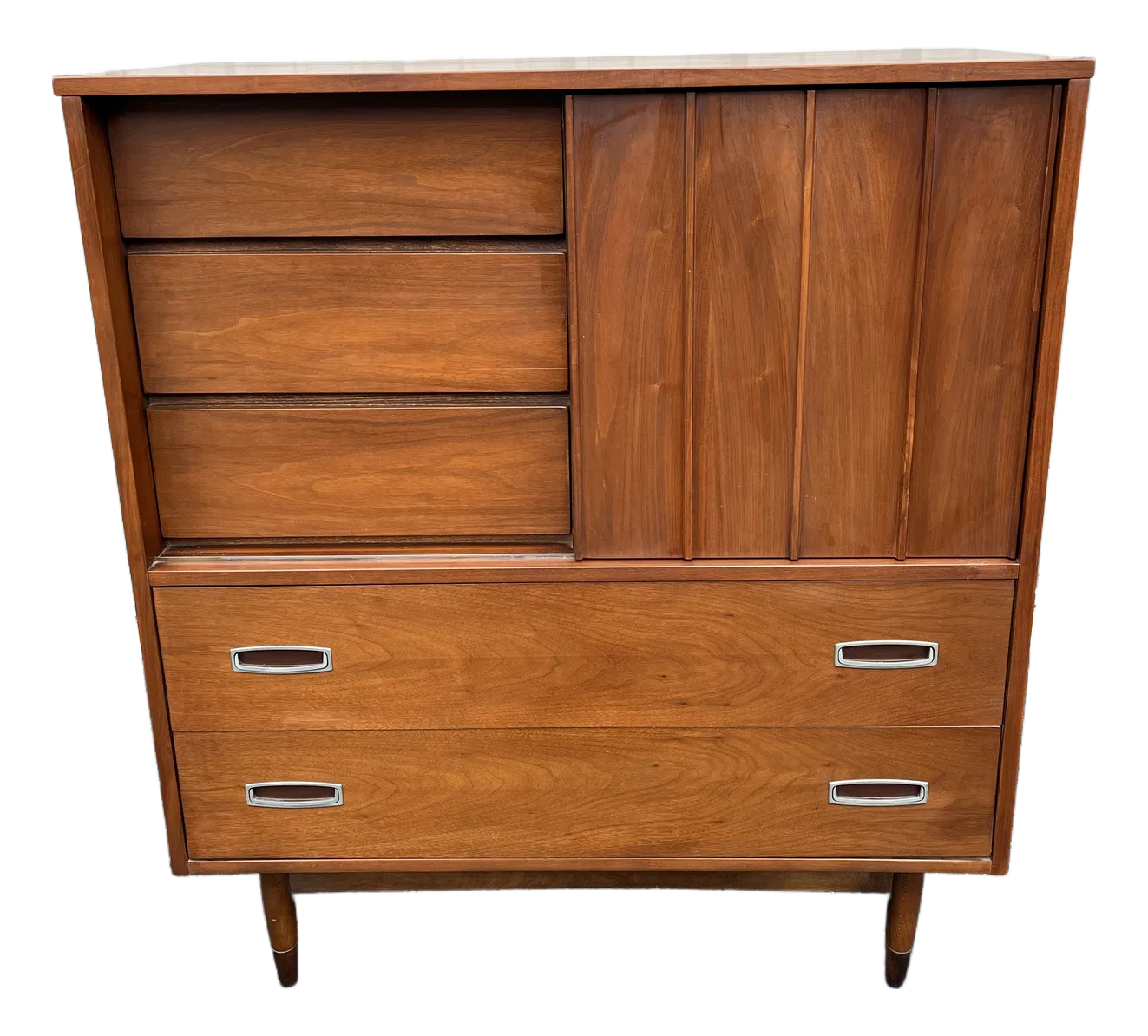 1960s Hooker Mainline Walnut Tall Dresser | Chairish
