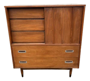 1960s Hooker Mainline Walnut Tall Dresser