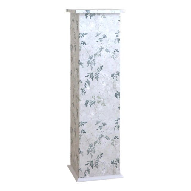 Jasmine Hand Wrapped Wallpaper Pedestal For Sale