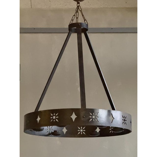 Modern Vintage Steel Chandeliers, 1960s, Set of 2 For Sale - Image 3 of 7