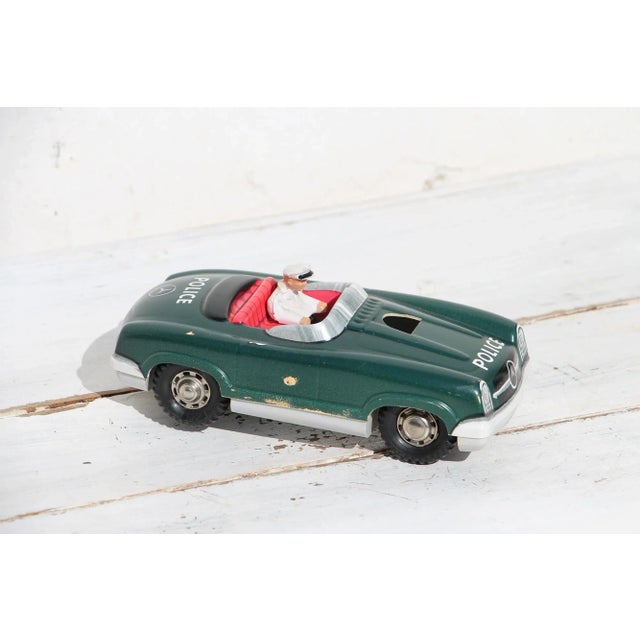 1960s Police Mercedes-Benz 300 Sl Friction Convertible Toy, Made in Western Germany For Sale - Image 13 of 13