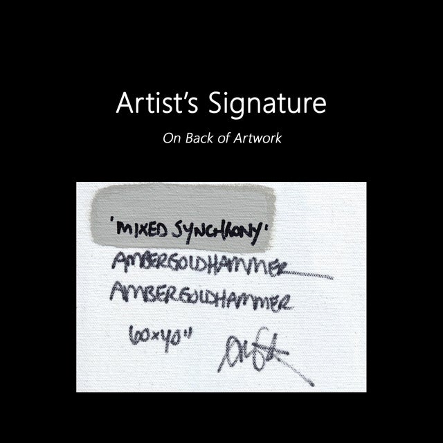 Mixed Synchrony - Abstract Textured Blue and White Graffiti Pop Original Artwork by Amber Goldhammer For Sale - Image 10 of 10