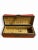 Simple and delicate Red wooden Asian jewelry box with a saddle shape design. It has lots of storage for necklaces and...