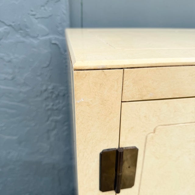 Vintage Chinoiserie Cream and Gold Server Cabinets - A Pair For Sale - Image 10 of 12