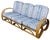 Wood 1940s Restored Mid-Century Modern 3-Strand 3/4 Pretzel Arm Rattan Sofa & Settee Living Room Set- 2 Pieces For Sale - Image 7 of 7