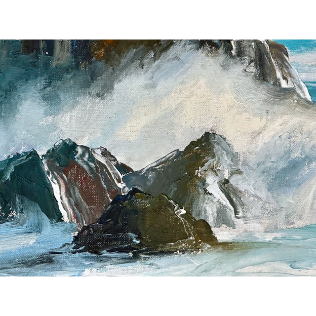 Bennett Bradbury (1914–1991) Mid-Century Oil Painting "Rough Sea From Maui" For Sale - Image 13 of 15